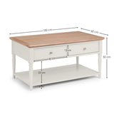 Wooden Coffee Table With 2 Drawers - Provence
