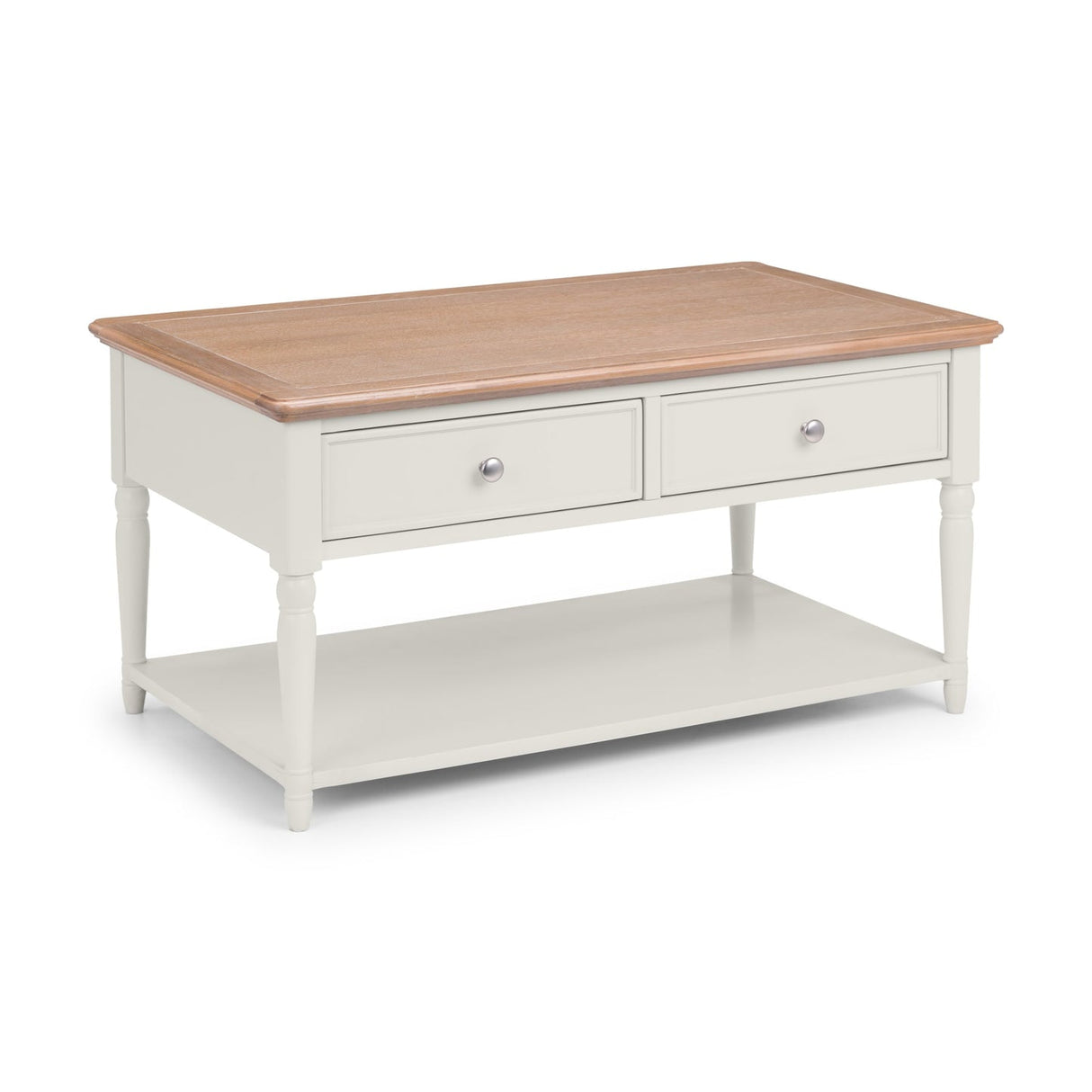 Wooden Coffee Table With 2 Drawers - Provence