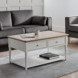 Wooden Coffee Table With 2 Drawers - Provence