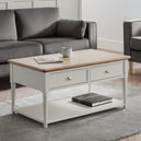 Wooden Coffee Table With 2 Drawers - Provence