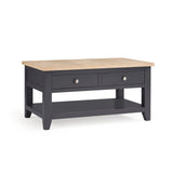 Wooden Coffee Table With 2 Drawers Rectangular - Bordeaux
