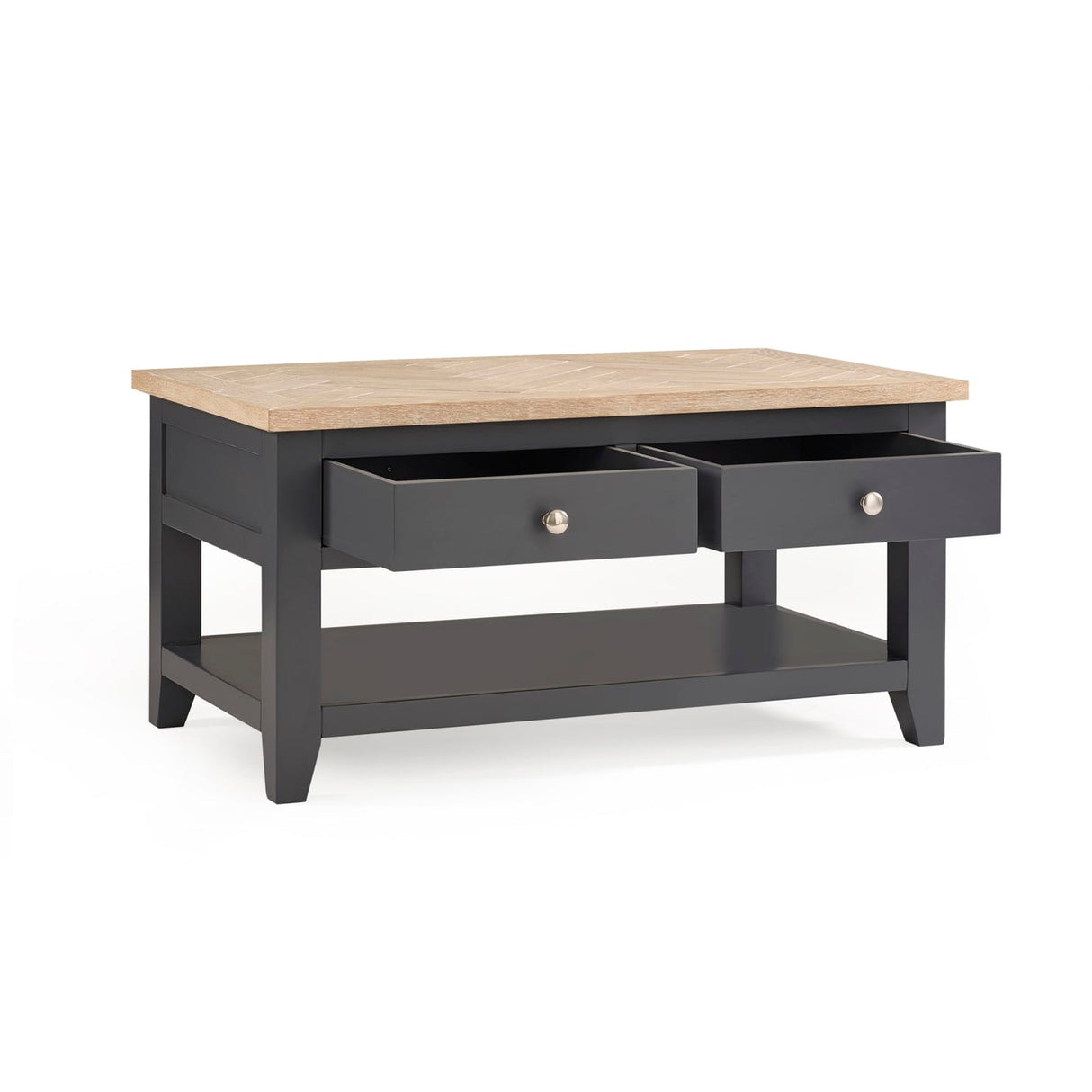 Wooden Coffee Table With 2 Drawers Rectangular - Bordeaux