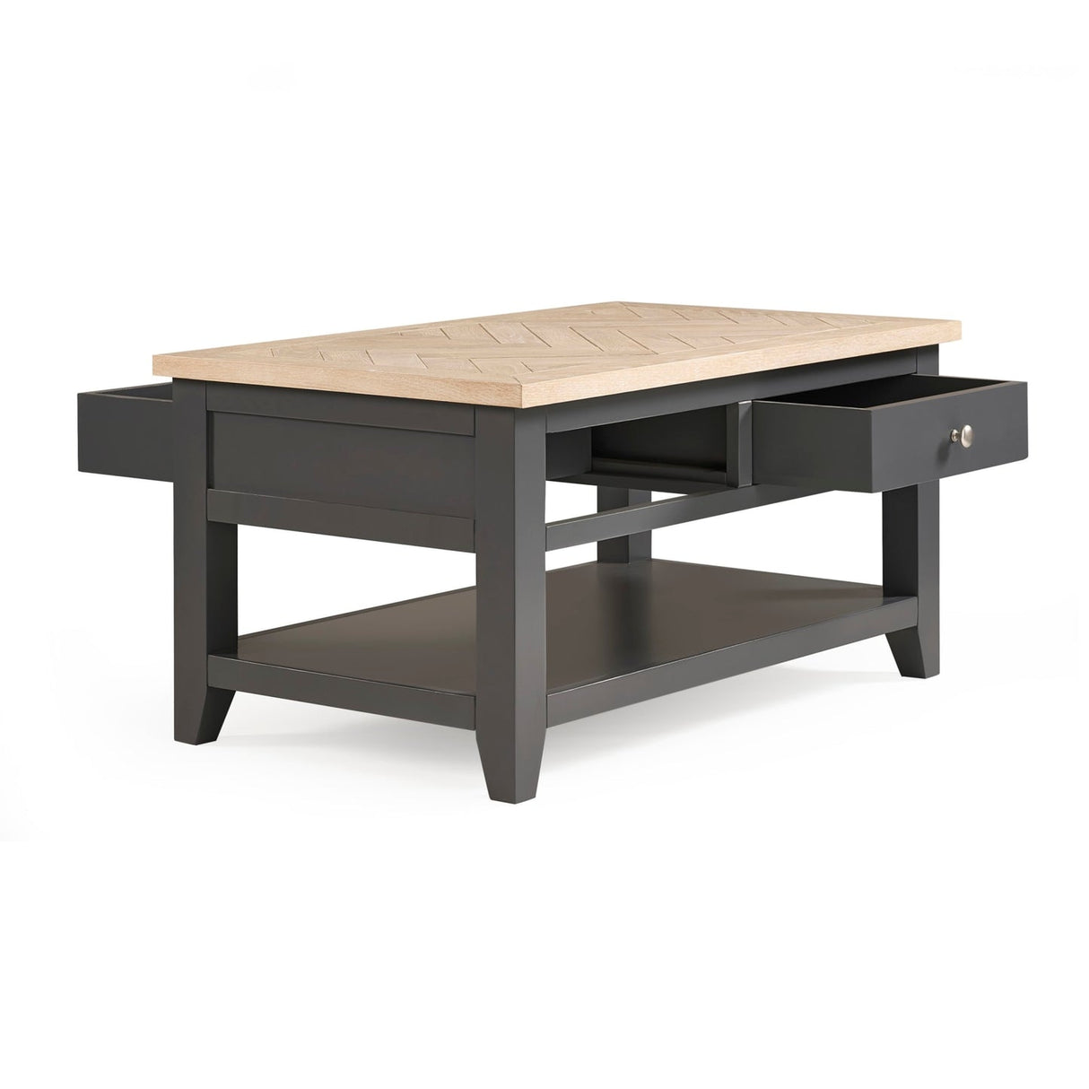 Wooden Coffee Table With 2 Drawers Rectangular - Bordeaux