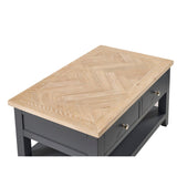Wooden Coffee Table With 2 Drawers Rectangular - Bordeaux