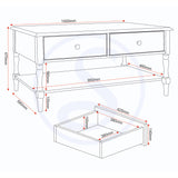 Wooden Coffee Table With 2 Drawers - Stratford