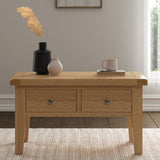 Wooden Coffee Table With 2 Drawers - Windsor
