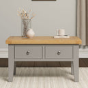 Wooden Coffee Table With 2 Drawers - Windsor