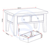 Wooden Coffee Table With 2 Drawers - Windsor