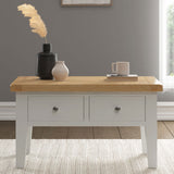 Wooden Coffee Table With 2 Drawers - Windsor