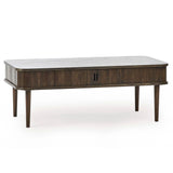 Wooden Coffee Table With 2 Sliding Doors - Arya