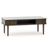 Wooden Coffee Table With 2 Sliding Doors - Arya