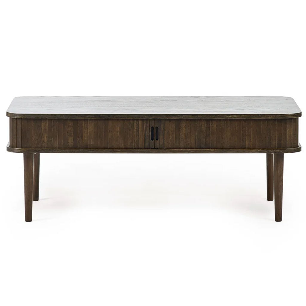 Wooden Coffee Table With 2 Sliding Doors - Arya