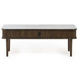 Wooden Coffee Table With 2 Sliding Doors - Arya