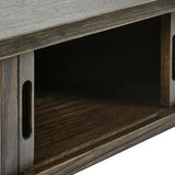 Wooden Coffee Table With 2 Sliding Doors - Arya