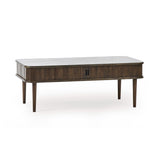 Wooden Coffee Table With 2 Sliding Doors - Arya