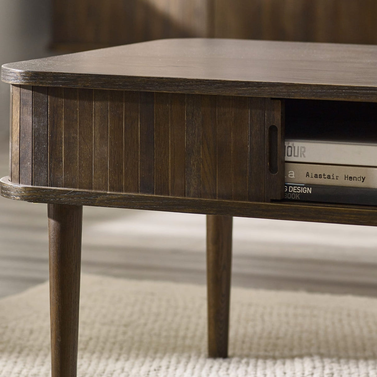 Wooden Coffee Table With 2 Sliding Doors - Arya