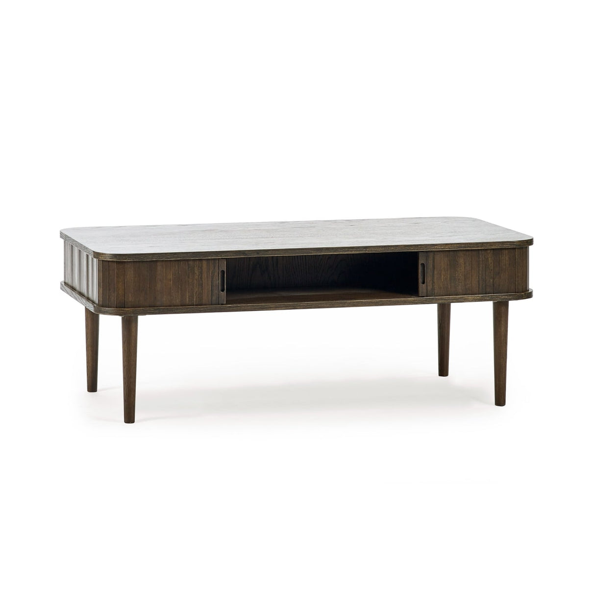 Wooden Coffee Table With 2 Sliding Doors - Arya