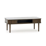Wooden Coffee Table With 2 Sliding Doors - Arya