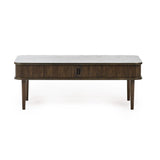 Wooden Coffee Table With 2 Sliding Doors - Arya