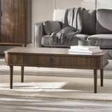 Wooden Coffee Table With 2 Sliding Doors - Arya