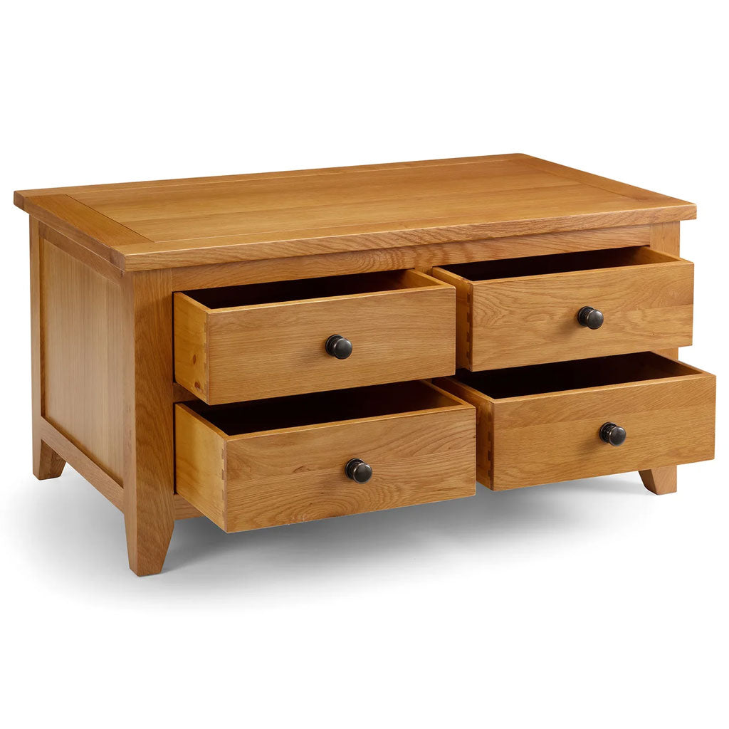 Wooden Coffee Table With 4 Drawers - Astoria