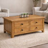 Wooden Coffee Table With 4 Drawers - Astoria