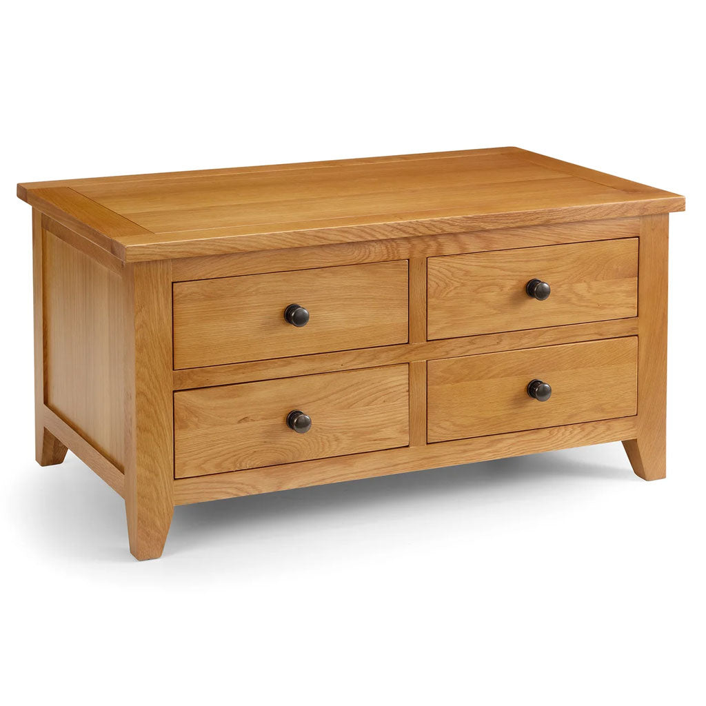 Wooden Coffee Table With 4 Drawers - Astoria