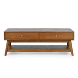 Wooden Coffee Table With 4 Drawers - Lowry