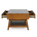 Wooden Coffee Table With 4 Drawers - Lowry