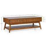 Wooden Coffee Table With 4 Drawers - Lowry