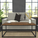 Wooden Coffee Table With Black Metal Frame - Ealing