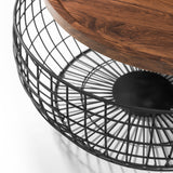 Wooden Coffee Table With Black Metal Frame - Smithson