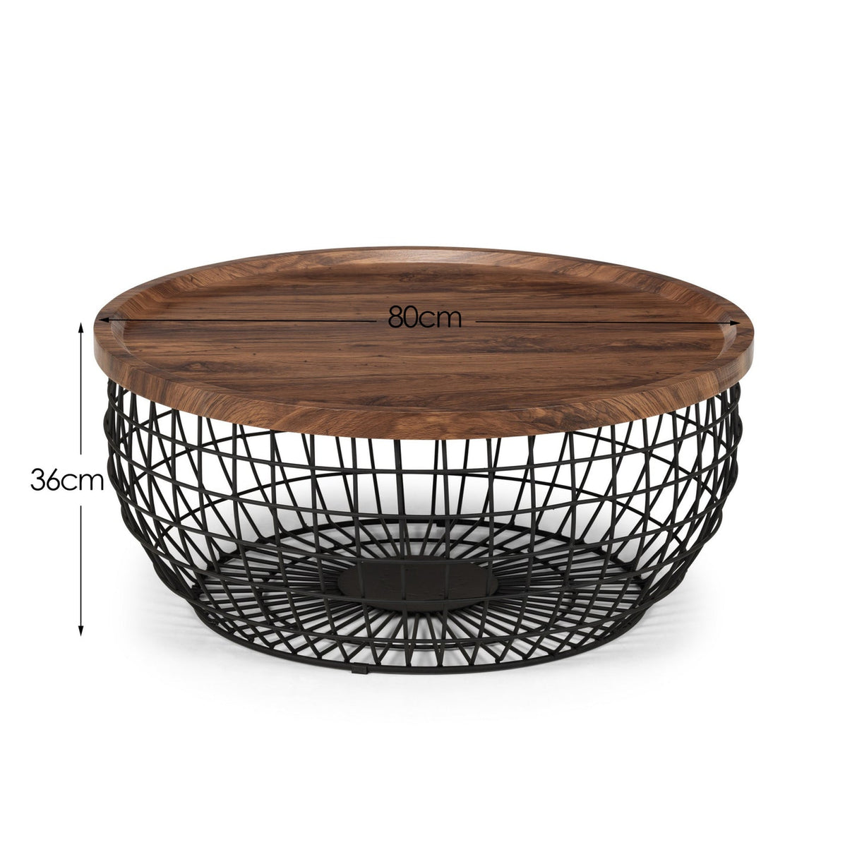 Wooden Coffee Table With Black Metal Frame - Smithson