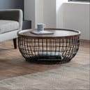 Wooden Coffee Table With Black Metal Frame - Smithson