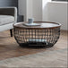 Wooden Coffee Table With Black Metal Frame - Smithson