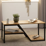 Wooden Coffee Table With Metal Frame - Durham