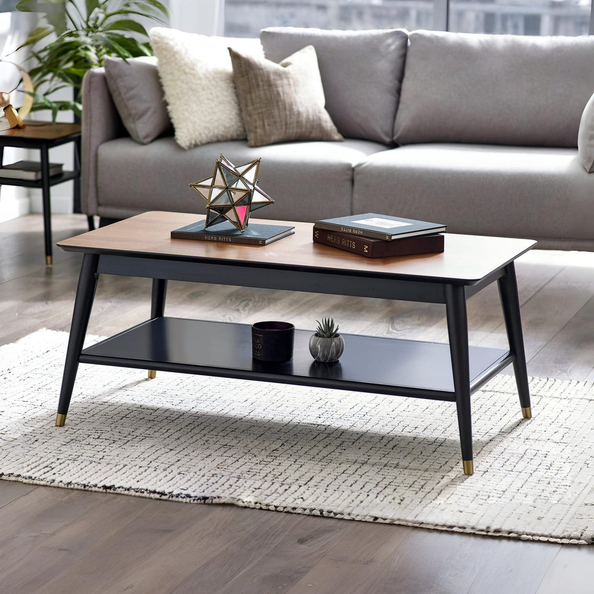 Wooden Coffee Table With Shelf - Findlay