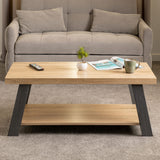 Wooden Coffee Table With Undershelf - Eddie
