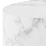 Wooden Coffee Tables in Set Of 2 Oval With Marble Marquina Effect - Mice