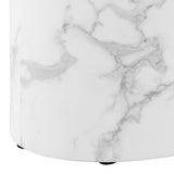 Wooden Coffee Tables in Set Of 2 Oval With Marble Marquina Effect - Mice