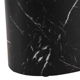 Wooden Coffee Tables in Set Of 2 Oval With Marble Marquina Effect - Mice
