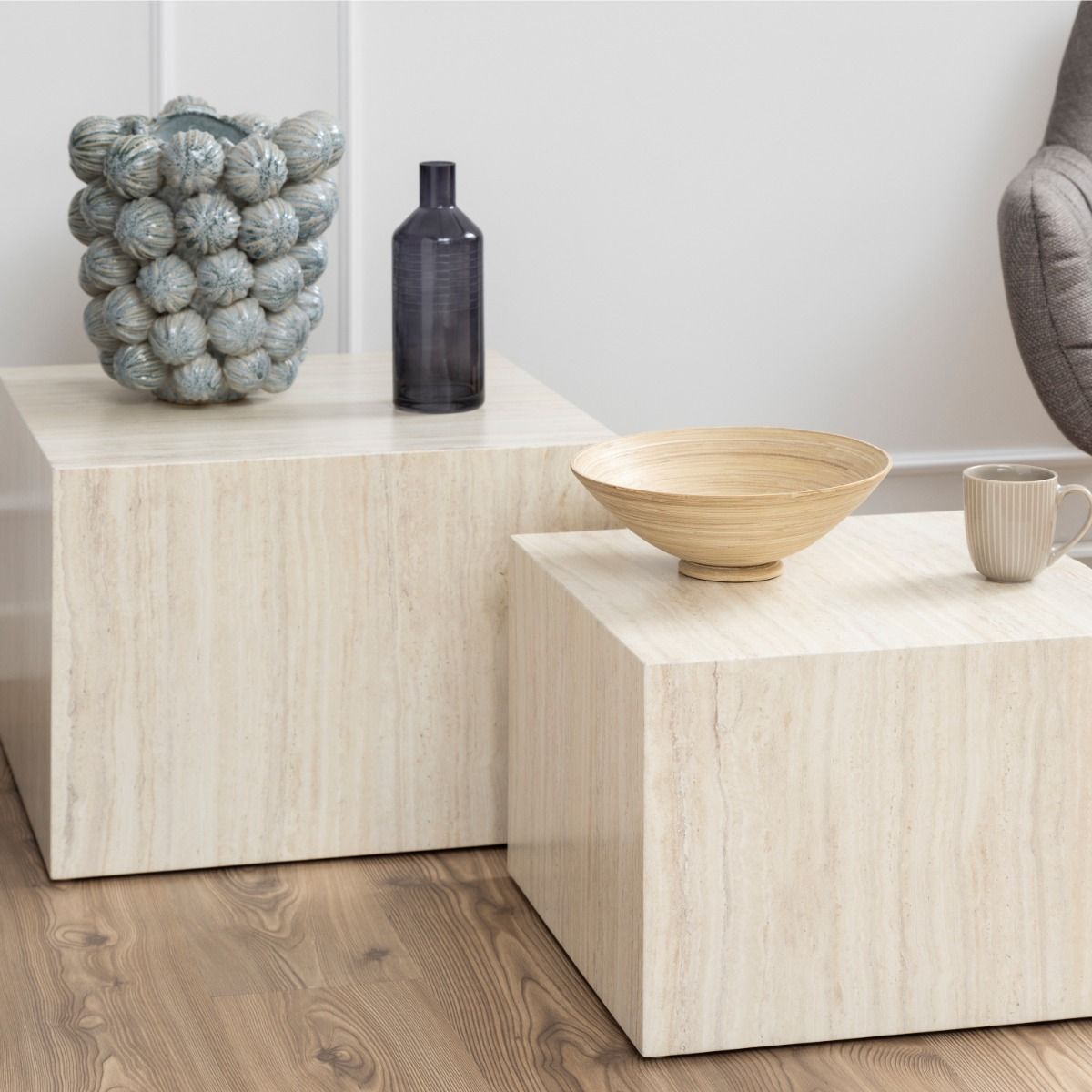 Wooden Coffee Tables in Set Of 2 Square - Dice