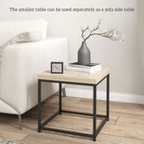 Wooden Coffee Tables Square in Set of 2 With 3.5cm Thick Table top - Velmora