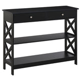 Wooden Console Table 100cm Wide With 2 Drawers And 2 Shelves - Velmora