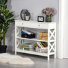 Wooden Console Table 100cm Wide With 2 Drawers And 2 Shelves - Velmora