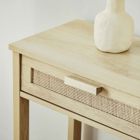 Wooden Console Table 100cm Wide With 2 Drawers And Storage Shelf - Velmora