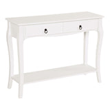 Wooden Console Table 100cm Wide With 2 Drawers - Velmora