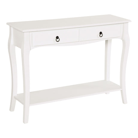 Wooden Console Table 100cm Wide With 2 Drawers - Velmora