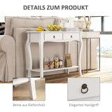 Wooden Console Table 100cm Wide With 2 Drawers - Velmora