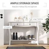 Wooden Console Table 100cm Wide With 2 Drawers - Velmora